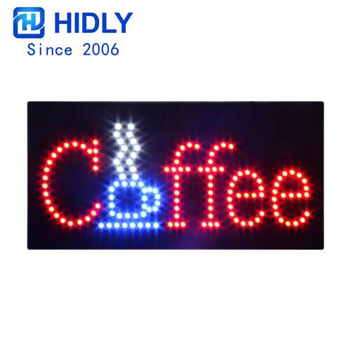 咖啡店发光字标识牌亚克力灯箱LED COFFEE sign30×60cm