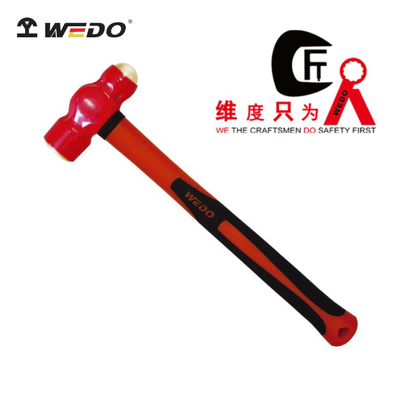 WEDO维度防爆绝缘浸塑奶头锤VDE认证无火花工具圆头锤INA6601