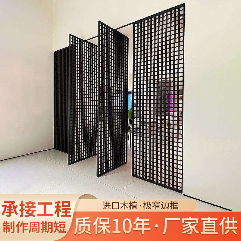 日式栅格板柜门屏风百叶柜门格子门非标格条实木多层板免漆推拉门