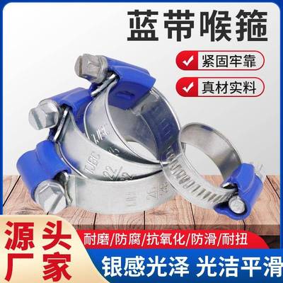 TJBC蓝带喉箍天津宝成镀锌碳钢管箍加厚加宽强力管夹抱箍