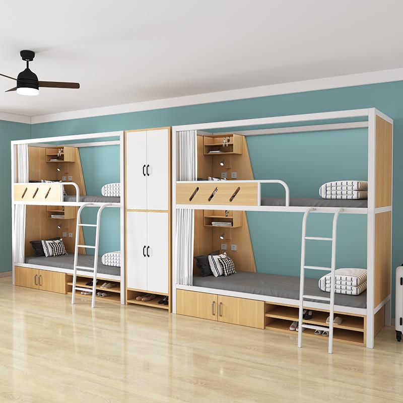 员工宿舍床高架床上下铺双层床学生铁架床上下床高低床青旅太空舱