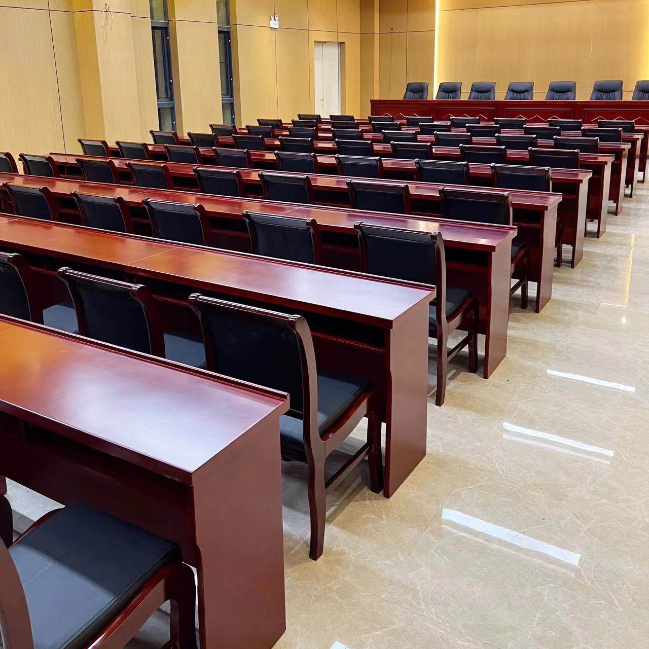 会议室桌椅组合长条桌双人实木条形会议桌小型会议条形桌培训桌椅