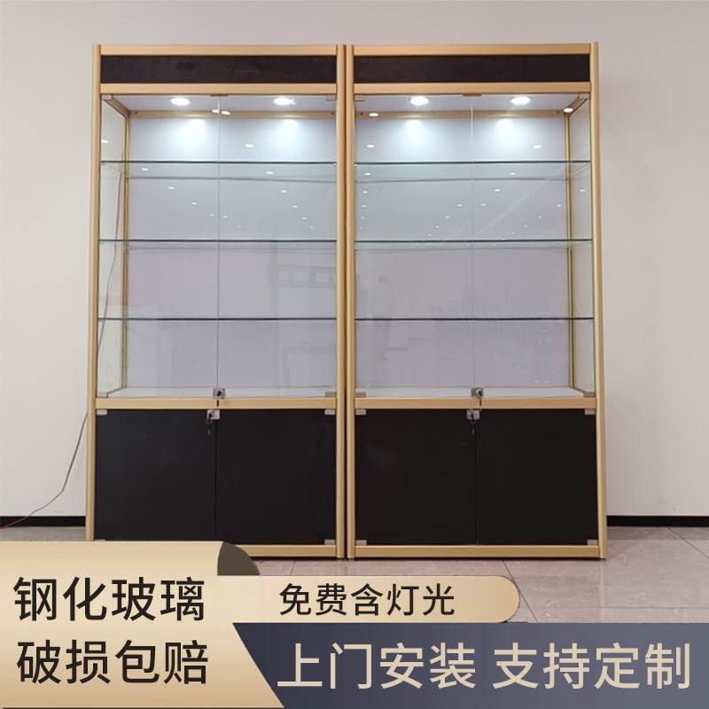 加厚玻璃展示柜样品陈列柜产品展示架礼品货架手办柜台饰品柜展柜