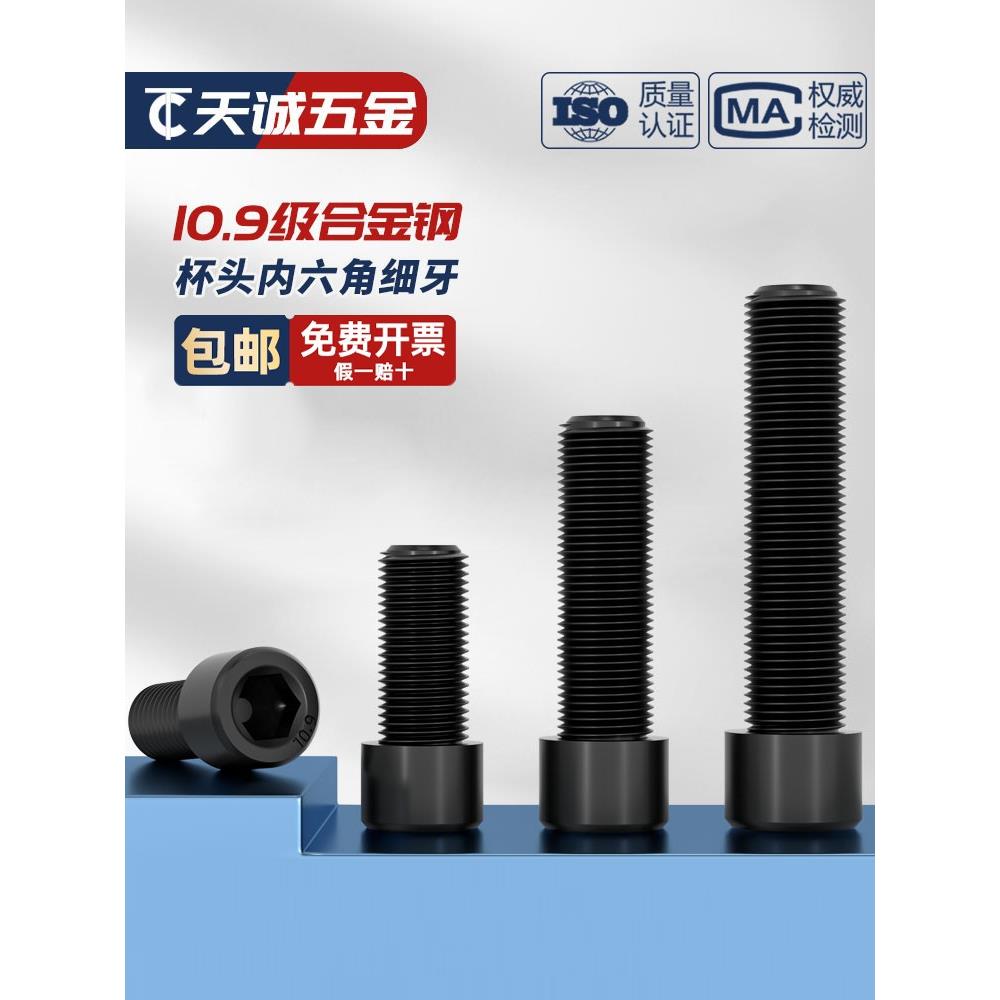 10.9级细牙内六角螺丝MM8*1M10*1.25M12M14M16*1.5M18M20M22M24x2