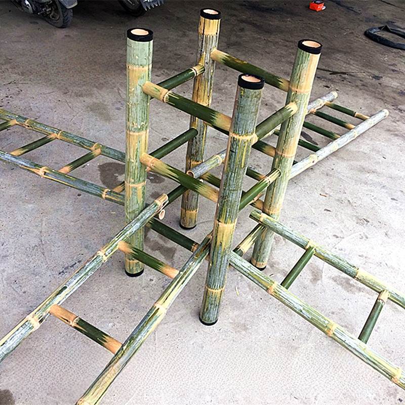 竹梯1.2米3.4米幼儿园户外攀登梯楼梯人字形梯动力工程攀登架梯