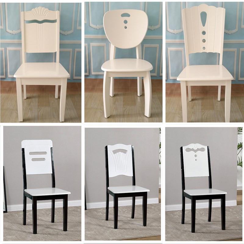 实木餐椅现代简约经济成人家用白色休闲餐厅酒店餐桌靠背椅子凳子