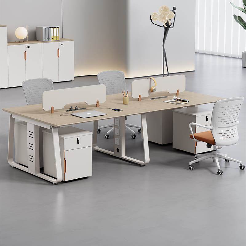 职员办公桌椅组合2双人46人电脑桌椅极简员工办公桌工位卡位新款