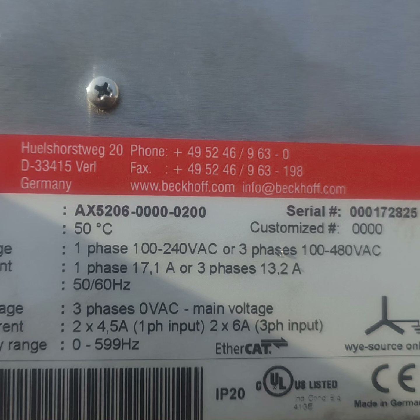 议价--倍福AX5206-0000-0200伺服驱动器.成色较好,如