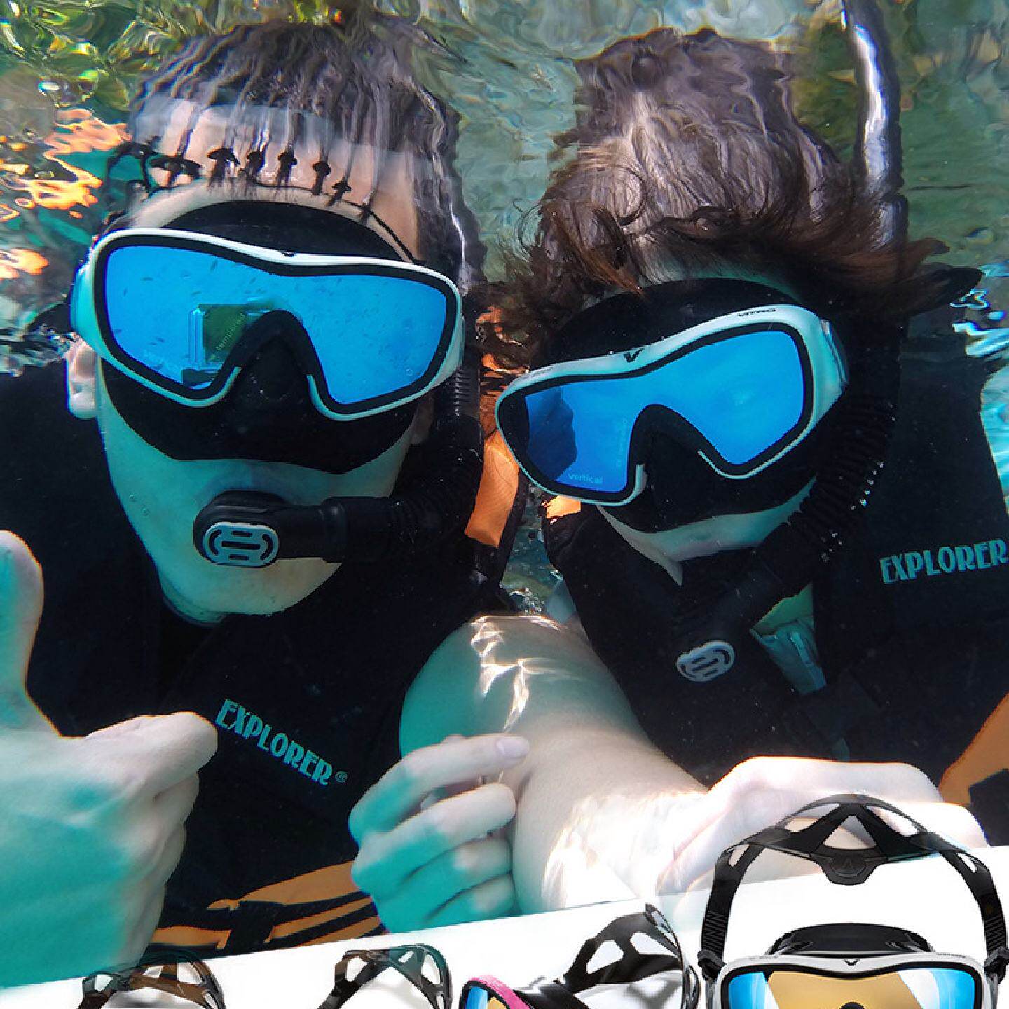 台湾v.diveUV400镀膜专业潜水镜成人防雾浮潜面罩深潜面镜水宇天