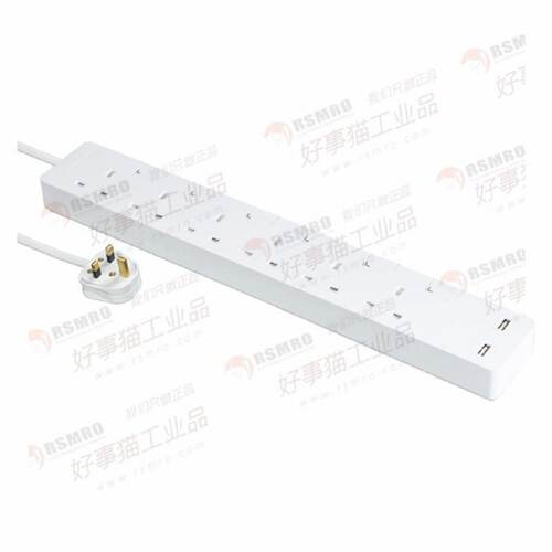 议价TSH36U_3_WE_C5施耐德13A六位电源插座带开关安全门LED灯USB