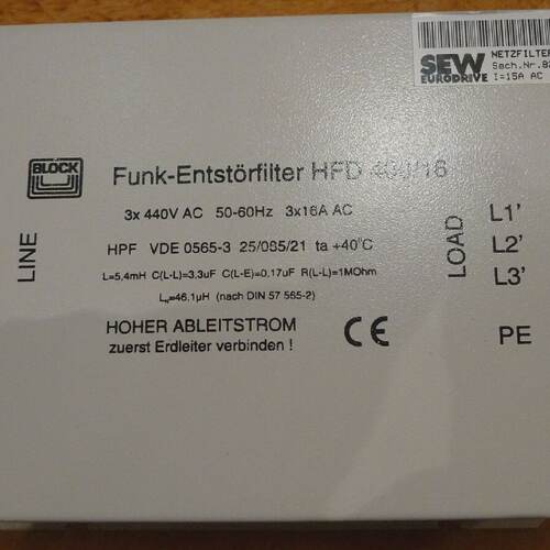 SEW Eurodrive Filtro Di Disturbo Senza Fili HFD 40016  NF 01