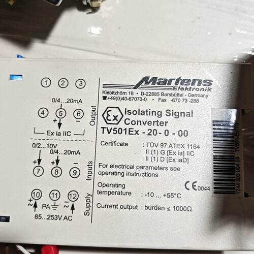 (议)德国Martens信号隔离器TV501Ex20000