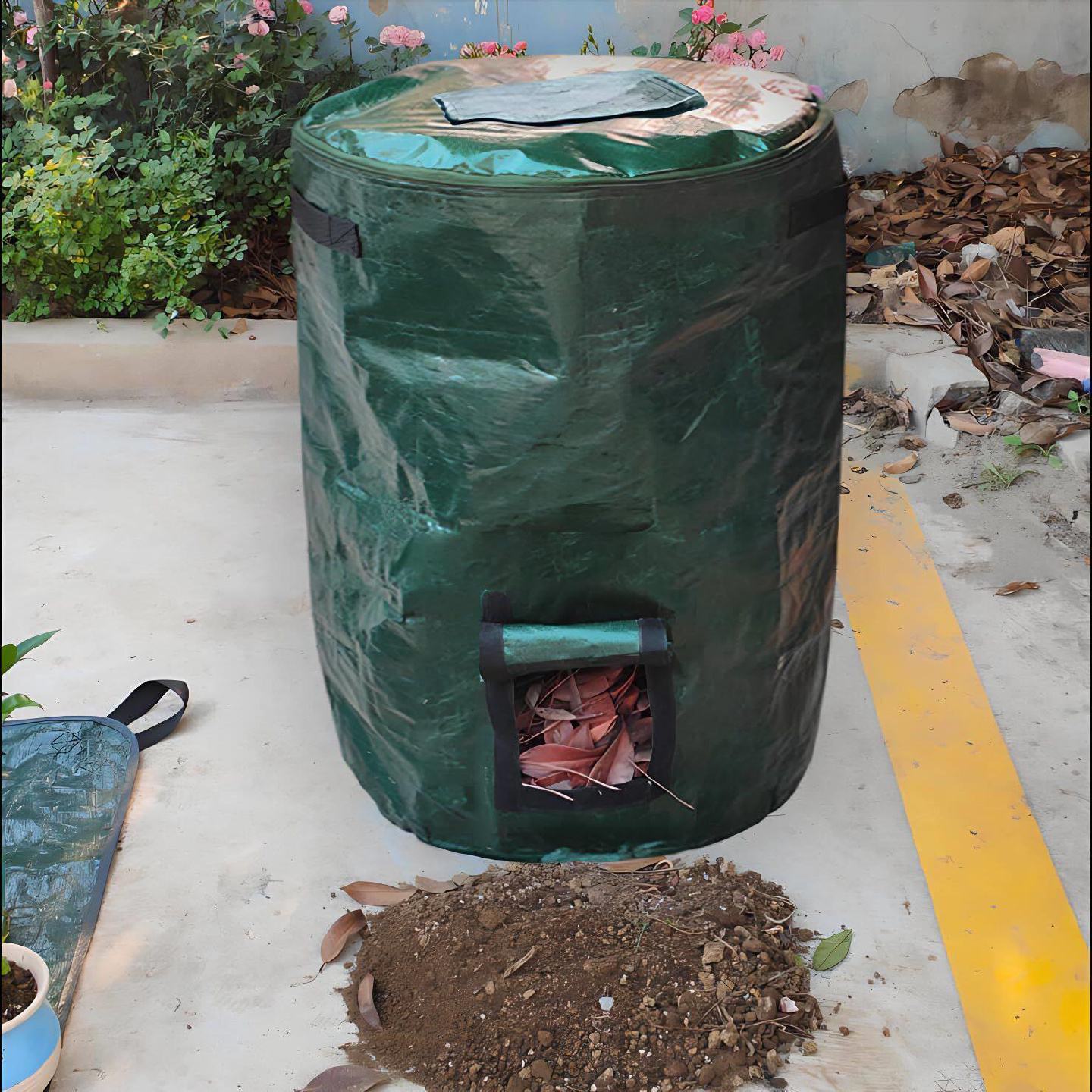 发酵专用袋家用堆肥桶高温堆肥桶庭院树叶肥箱双向拉链带口鸡粪