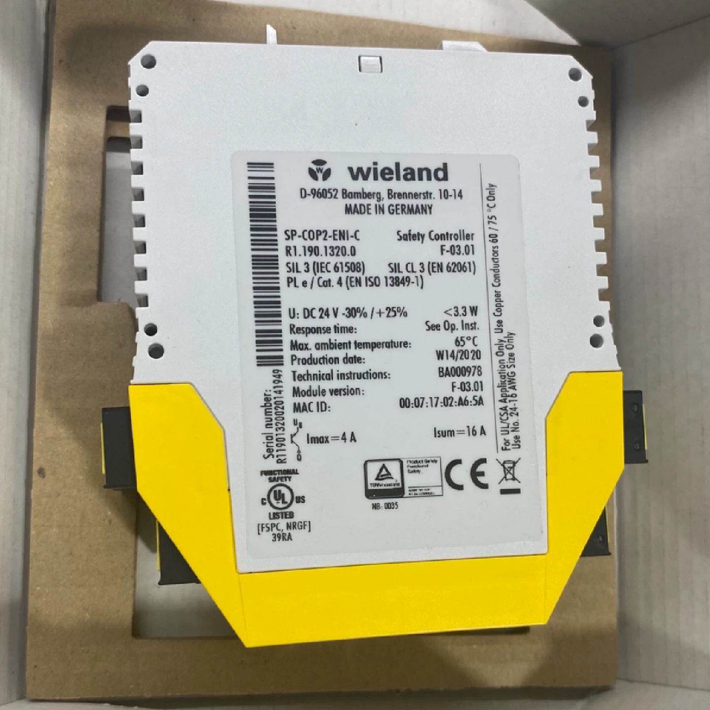 议价德国R1.190.1320.0威琅D-96052安全模块 SP-COP2-ENI-C 全新 - 实物图