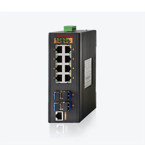 议价兆越MIE-2412M-GX4卡轨式全千兆网管型8GE4GSFP工业交换机MEX