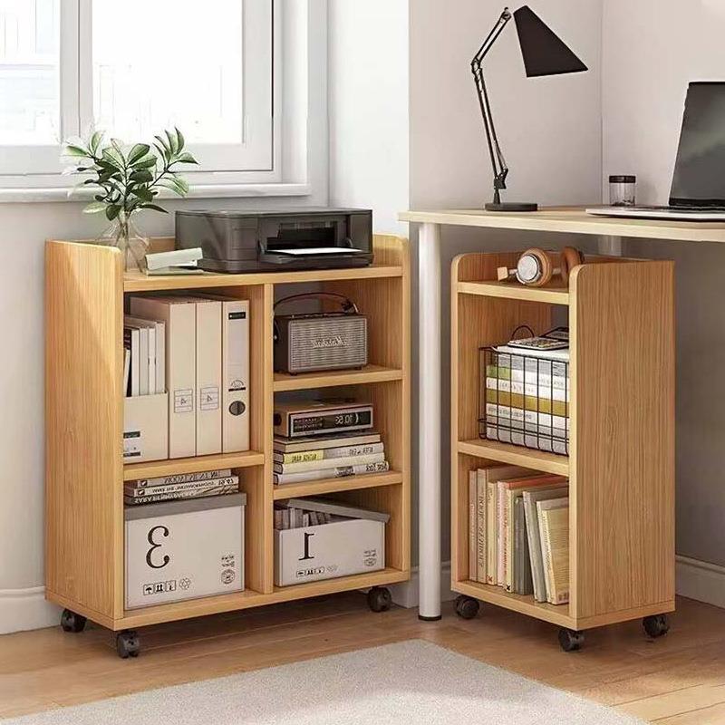 小书架小型可移动桌下置物架带轮子收纳架简约落地小书柜置物柜
