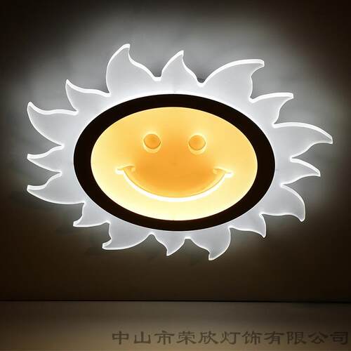 新款儿童卧室吸顶灯超薄客厅卧室灯饰花形笑脸房间儿童LED灯具