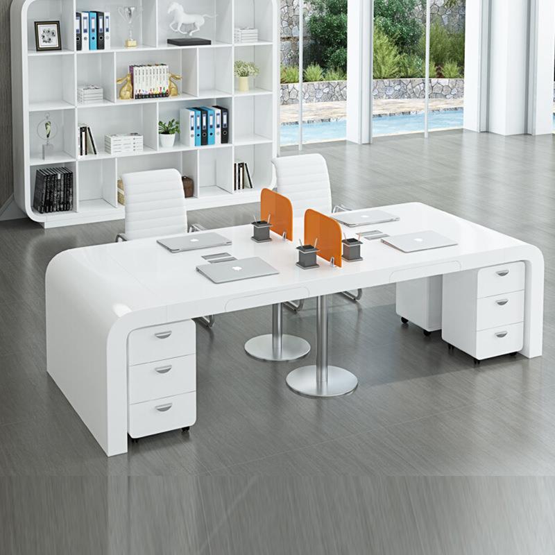 烤漆办公桌椅组合职员桌电脑桌卡位桌员工位办公室46人位简约现代