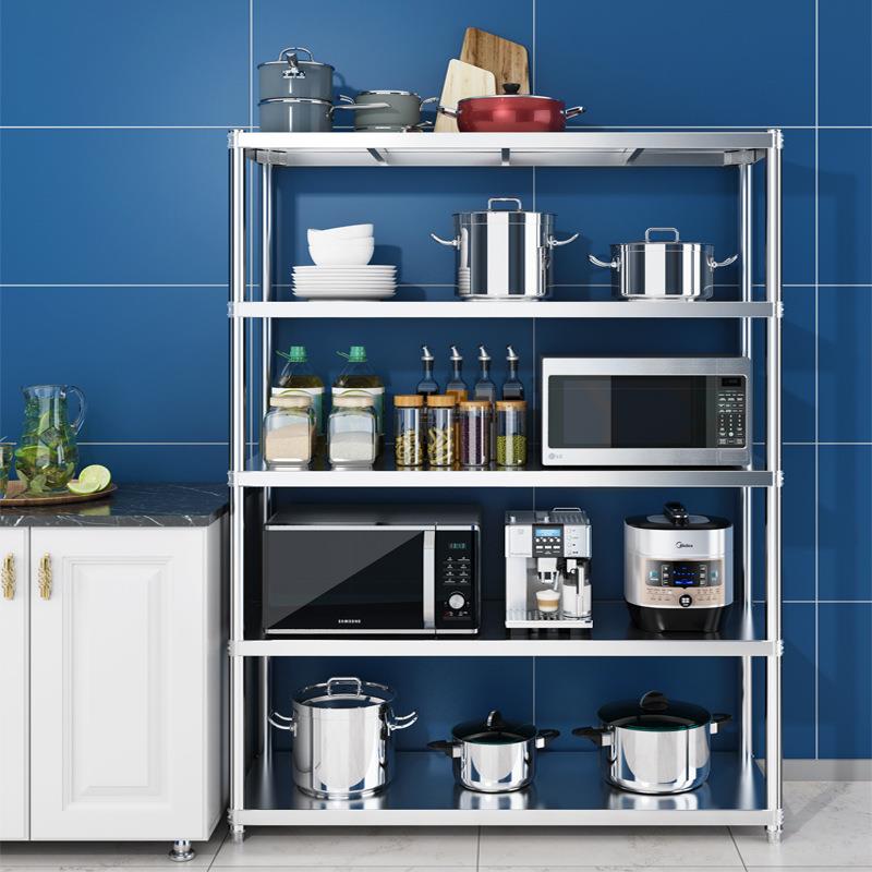 【折扣价】厨房置物架柜不锈钢货架橱柜多功能收纳三层灶台架落地