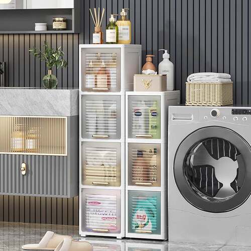 【折扣价】25/30面宽夹缝收纳柜翻盖厨房冰箱窄缝隙浴室置物架卫