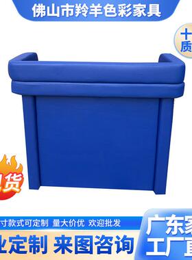 工厂软包办公桌现代防撞问话桌椅组合带阻燃防火隔音带海绵