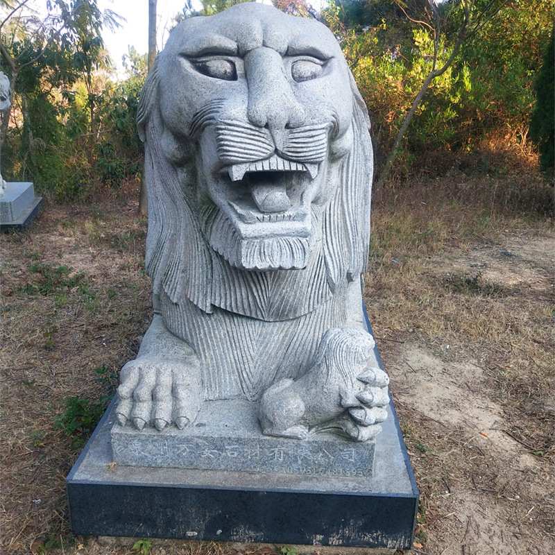 石雕大门摆件石狮子青石狮子安装设计大理石汉白玉雕刻仿古石狮子