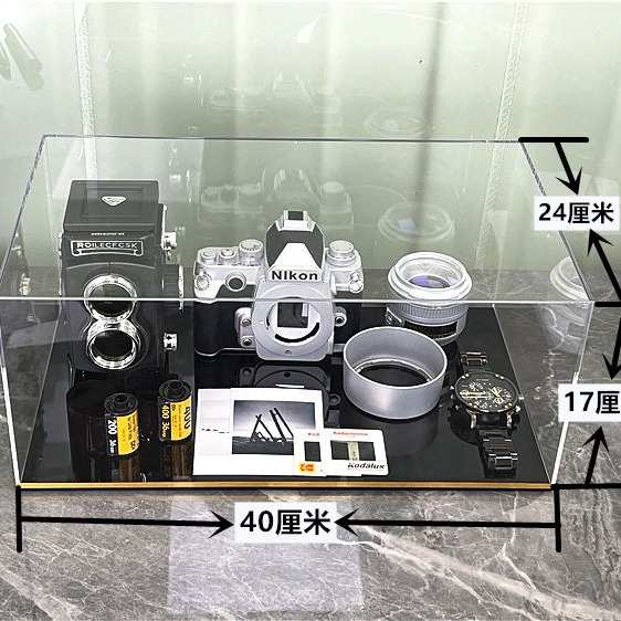 透明亚克力金边展示罩摆件桌面相机镜头模型套装家居样板房装饰品