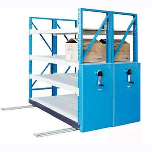 中重型移动仓储密集货架 移动货架密集型仓库货架移动货柜摇臂柜