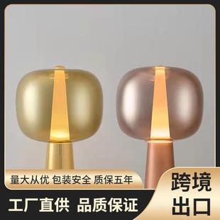 轻奢北欧简约样板间台灯设计师卧室床头灯设计感客厅民宿玻璃装 饰