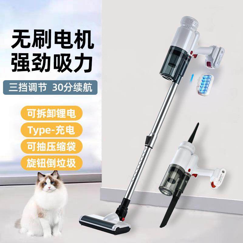 手持无刷无线家用吸尘器拆卸锂电池大功率吸吹抽吸拖一体吸尘器