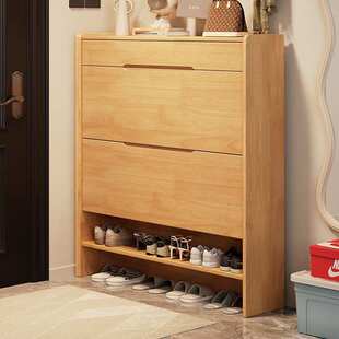 实木鞋柜宽25CM超薄翻斗家用门口入户玄关柜客厅阳台收纳窄储物柜