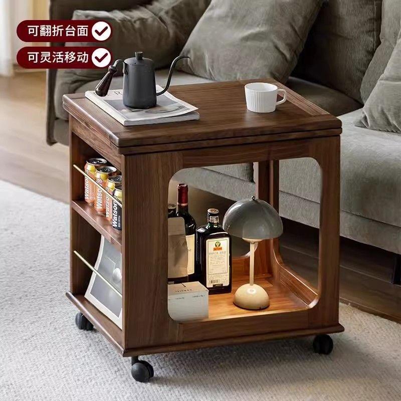 实木可移动折叠茶几边几小户型餐桌椅套装组合长方形掼蛋桌棋牌桌