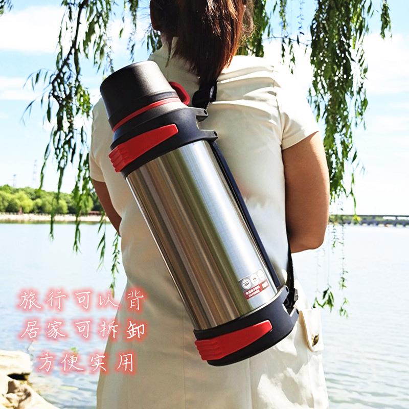 304不锈钢保温壶大容量4000ml8斤水保温壶运动壶车载水壶双盖壶