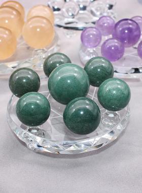 天然水晶七星阵彩色水晶阵圆水晶球摆件白粉紫黑绿黄七星球饰品