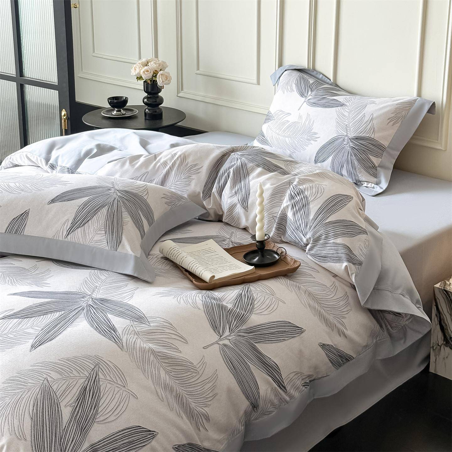 轻奢100支全棉大版磨毛四件套纯棉加厚床单被套田园风床上用品