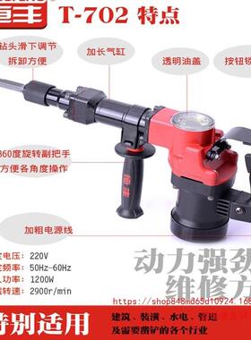 恒丰T702单用电镐（黑色油盖）工业级大功率开槽拆墙工具非电