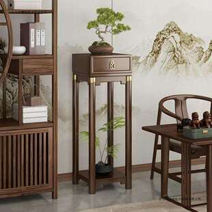 花架子鱼缸架子底座边几角几客厅落地式摆件置物架花几台实木阳台