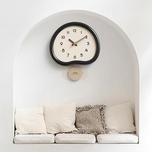 wozoom屋准免打孔客厅挂钟2026新款网红摇摆创意钟表现代简约时钟