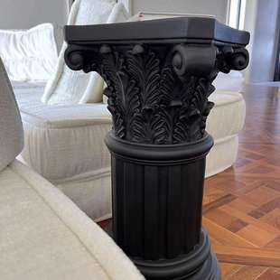 厂家直销质感纯黑色系列简约大气罗马柱高柱法式室内家居装饰摆件