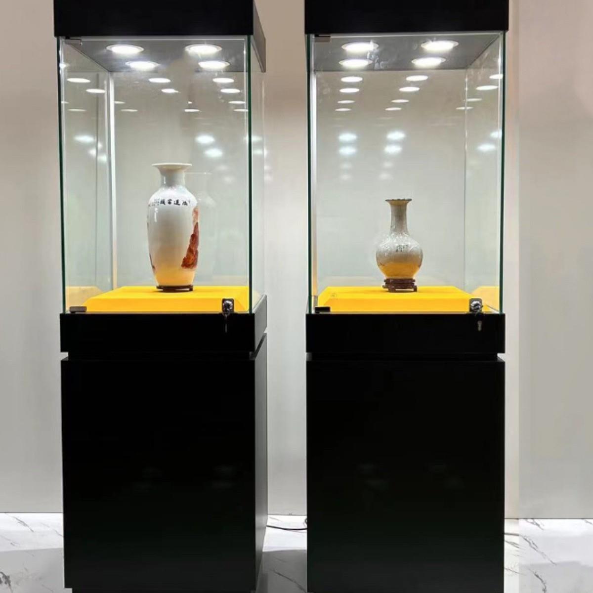 木质博物馆柜台文物古玩董收藏纪念饰品玉瓷器珠宝玻璃展示柜D制