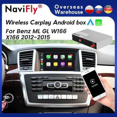 适用BenzMLGLW166X166原车屏升级即插即用无线CarPlay安卓Auto