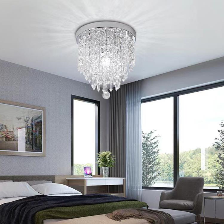北欧现代简约水晶吸顶灯轻奢卧室走廊电商个性装饰照明LED灯