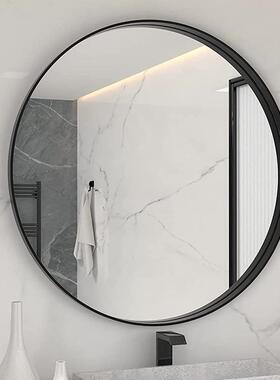 诚江浴室镜子黑色铝合金浴室镜卫生间防雾防爆钢化镜贴墙镜子