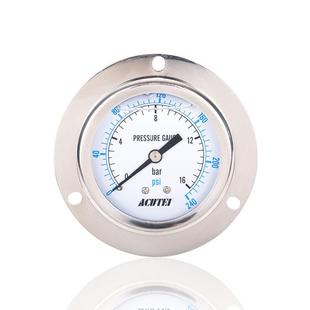 不锈钢压力表充油耐振轴向带前边USA 240PSI 16BAR 4PT YN60BF