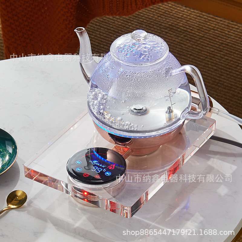 智能全自动底部上水电热烧水壶煮茶泡茶专用恒温保温玻璃电磁茶炉
