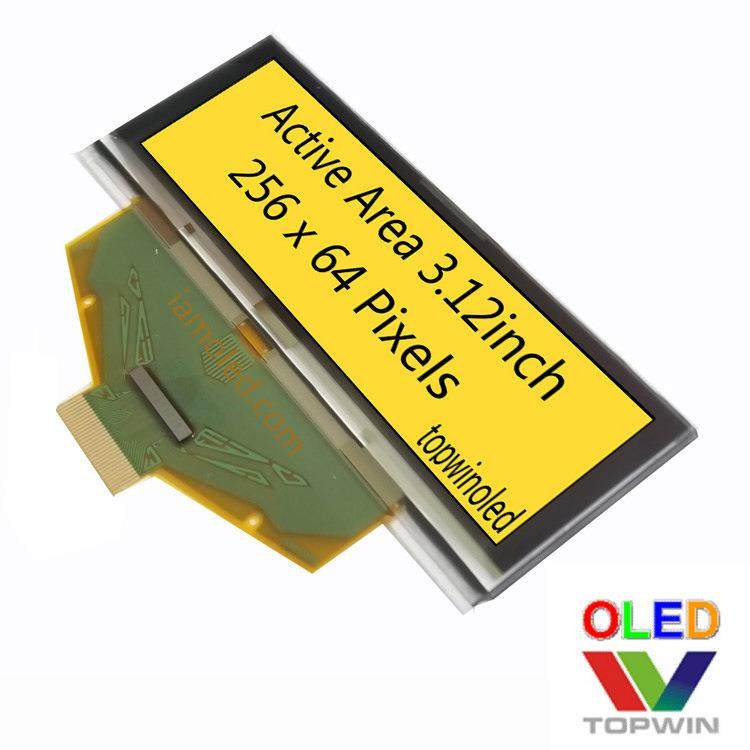3.12英寸oled液晶显示屏5664ASYEF07黄光topwin拓微黄色大尺寸