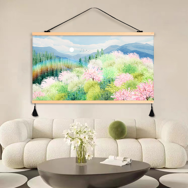 日式客厅装饰画沙发背景墙玄关走廊过道卧室床头风景饭厅挂画图片
