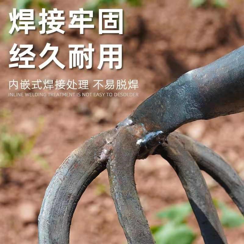 加厚升级锻打长柄四齿农用工具园艺耙水泥耙钉耙开垦松土种菜抓钩