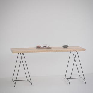 折叠铁艺桌腿便携展架实木岩板桌面支架茶几书桌脚架