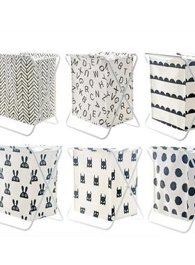 大号棉麻脏衣篮多功能浴室置物架可拆装两用垃圾桶收纳袋0941